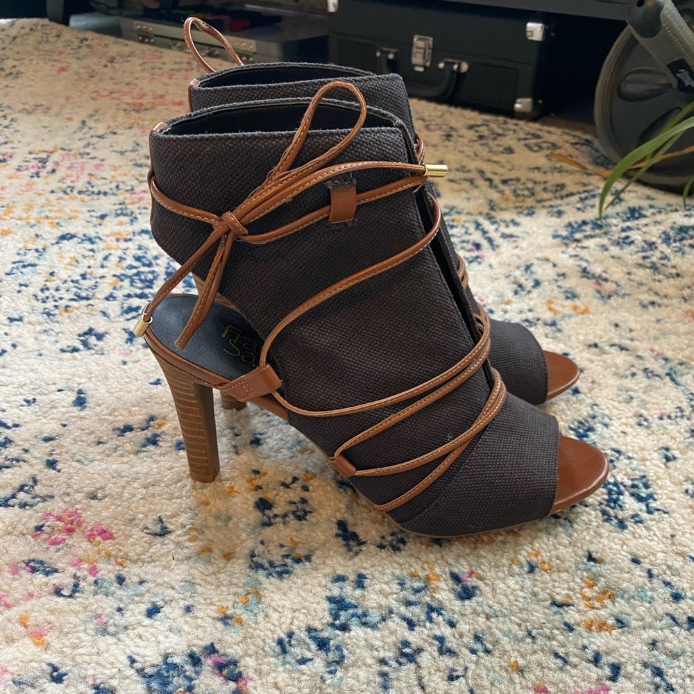 Franco Sarto peep toe bootie